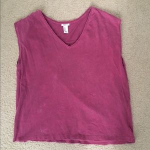 Forever21 Maroon Loose V-Neck Muscle Tee
